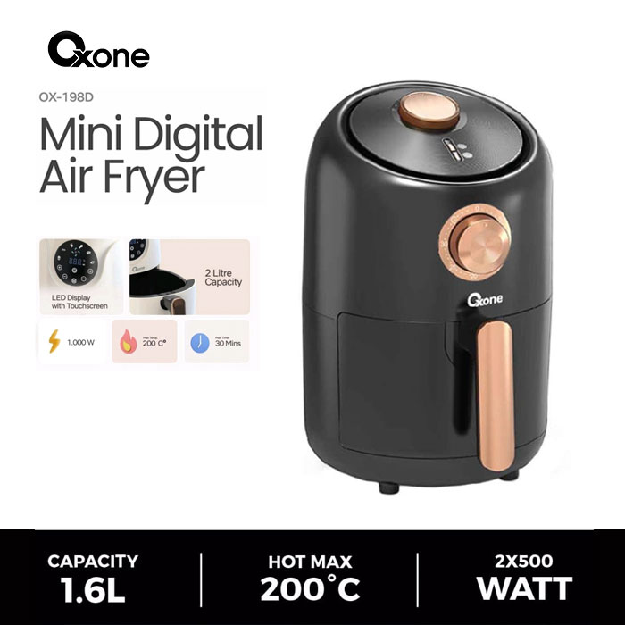 Oxone Mini Air Fryer 1.6 L - OX-198 | OX198 Hitam